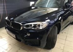 Оклейка передней части Bmw x5 полиуретановой пленкой