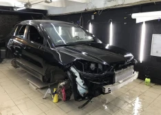 Оклейка Acura Rdx в черный матовый сатин. 