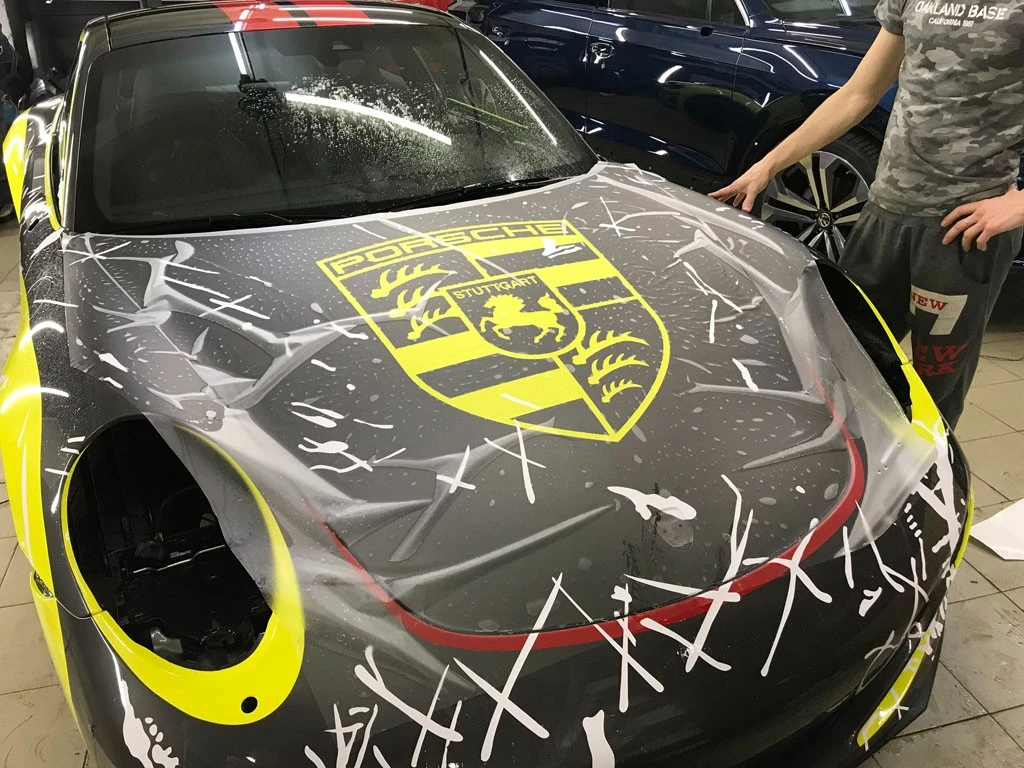 бронирование защитной матовой пленкой порше 911