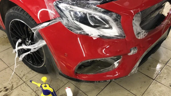 Защита бампера mercedes gla полиуретаном