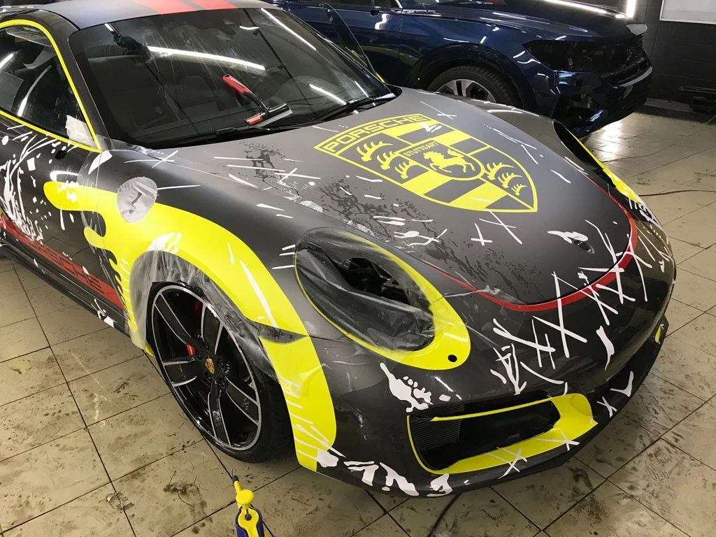 бронирование защитной матовой пленкой порше 911