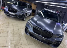 Оклейка BMW x5 в мат сатин полиуретан